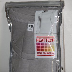 HEATTECH UNIQLO Men Crew Neck Long Sleeve Light Gray T-Shirt  Size XL